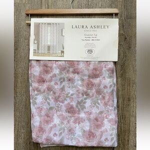 Laura Ashley Dixie May Grommet Top Panel Pair Curtains Pink Floral 38x84